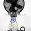 16" Decorative Unique Pedestal Fan with Orient Porcelain Vase LED Light Inside