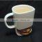 easy carry ceramic biscuit cookie holder mug, solid color glazed promotional gifts mug