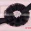 2016 New style fancy colorful elastic pearl center fabric flower headband for girls