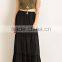 Long Skirt Models Elastic Waist Solid Crinkle Tiered Maxi Skirt Party Wear Long Skirts