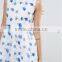 Guangzhou Wholesale Clothing OEM o neck Sleeveless White Sunflower Organza Dress