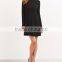 Guangzhou Wholesale Clothing OEM Black Cutout Back Ribbed Knit Swing Dress