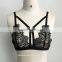2017 New Come Summer Woman Crop Top Sexy Girl Bikini Bra Hollow Out Lace Sex Lingerie Transparent