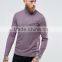 High Quality Custom Long Sleeve Button Placket Men's Polyester Viscose Stretch Knit 200g Slim Fit Casual Purple Polo Shirt
