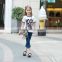 fashion jeans slim fit for baby girl wahsed denim pant for young girl elastane waist jeans trousers