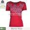 High quality Customized 100% merino wool woman shirt 2016 t-shirt wholesale