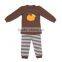 Wholesale Sleepwear Stripe Kids Cotton Pumpkin Applique Toddler Children Halloween Pajamas
