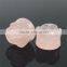 Rose Quartz Flower Shape Stone Plugs Rose Quartz Stone Expander Tunnel