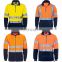 Hi vis 100%Polyester Orange/Navy fleece hoodie with different color