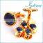 Fashion Jewelry Cufflinks Blue Stone Studs Sets Best Man buttons18K Gold Plated Cufflinks