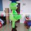 hand-make green owl mascot costume with blue hat