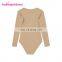 Apricot Color Bandage V Neck Winter Womens Bodysuit Long Sleeve Rompers Jumpsuits