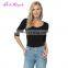Wholesale Price black Reversible three quarter sleeve wholesale blouse modern tshirt