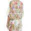 2015 new arrival comfortable flower patten moroccan dress kaftan