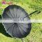 A0423 Gothic Black Pagoda Parasol With Flower Trim