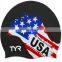 Highly quality hot selling country flag silicone swim cap for adult