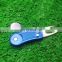 Memory golf ball marker with free mold divot tools