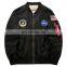 Factory Direct Wholesale Embroidered Mens Clothing Hip Hop Satin Coat Custom Nasa Bomber Jackets Zip Up Thick Jacket for Winter