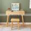 Modern design wood saving space vanity mirror and stool set makeup dressing table furniture for girls bedroom