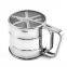 Stainless steel hand powder shaker cup flour sieve sugar flour wire filter vibrating sifter strainer