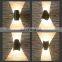 HUAYI High Performance Ip65 Waterproof Aluminum 2*3 W Outdoor Garden Landscape Black White Led Wall Lamp