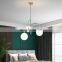 Classic Modern Indoor Decorative LED Pendant Light White Glass Lamp Shade Gold Bedroom Chandelier