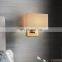 New Nordic led bedroom bedside wall lamp Creative American hotel wall lighting Chinese style simple fabric wall  lamp