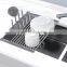 Expandable Roll Up Dish Drying Rack Up to 22.8''with 2 Storage Baskets,Over The Sink Kitchen Rolling up Dish Drainer