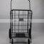 Folding Shopping Cart Utility Rolling Cart with 4 Wheels Rolling Swivel Wheels for Laundry Shopping Grocery Bathroom Office