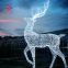 Life size illuminated 3d metal Christmas decorative large outdoor giant led reindeer motif light