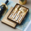Kitchen Luxury Silverware High Quality Stainless Steel Spoon Fork Knife Cutlery Gift Set For Weddings