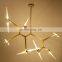 Modern Nordic Style Decorative Chandelier with Iron and Brass Hardware Gold and Black Lighting Fixtures for Indoor Use