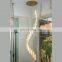 Large Chandelier For High Ceiling Modern Luxury Brass Pendant Light Villa Alabaster Chandelier For Living Room