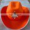 Factory custom 100% orange wool felt black western cheap felt cowboy hard hat with decoration