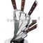 RED WOOD +HANDLE STAINLESS STEEL 6PCS KITCHEN KNIFE SET