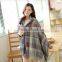 2016 Women's Soft Tartan Checked Plaid Shawl Cape Blanket Shawl Wrap Scarf Poncho with Fringe Trims