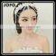Women Wedding Party Hair Accessory Gold Headband Side Wave Metal Chain Headpiece Fashion Faux Pearl Beads Hair Jewelry Festival