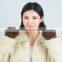 Fasion women winter warm lamb fur double face leather gloves