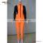 Korean elegant orange lace nude mini long sleeve evening dress short