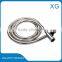 Flexible extension stainless steel shower hose/High quality Brass double nuts EPDM inner braided hose steel shower hose