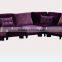 High end latest design modern purple fabric sofa set