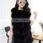 Hot Selling Black Dip Dyed Natural Fox Fur Vest with Long Design 1