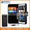 Set Screen Protector Stylus And Case For HTC One Mini , Dark Blue Leather Wallet Cell Phone Case Cover