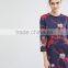 A-Line Short Dress Women Knitwear With Printed