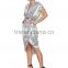 Lady's plolyester texture printed 2 sets fashion dress