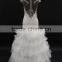 2016 new design cap sleeve low back with ruffle skirt beaded lace wedding dress