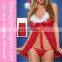 Santa Vixen Wrap around Top and Shorts girls christmas dance costumes