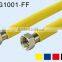 stainless steel gas hose with yellow cover/shrink