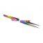 Straight SS-SA Eyelash Extensions Tweezer In Multi-Color/Rainbow Plasma Color Coating