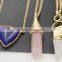 Beautiful Various model's Natural Stone Pendants Gold Necklace